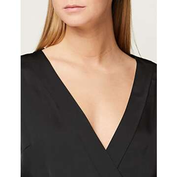 Truth & Fable Women's Deep Neck Kimono Sleeve Floral Jumpsuit, (Black), EU XS (US 0-2)