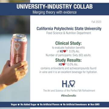 H2o (Complex Flavor) R1– California Rose Non Alcoholic Wine Infused Refreshment, 0.0% Alcohol, Jam...