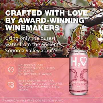 H2o Non Alcoholic California Rose Wine Refreshment