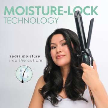 MINT Professional Extra Long Hair Curling Iron 1 1/2 inch | 2-Heater Ceramic Barrel That Stays Hot | 1.5 Inch Hair Iron Curler for Beach Waves | Travel-Ready International Dual Voltage