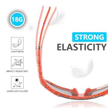 Wapreta 3PACK Kids Sunglasses Youth Baseball Sunglasses for 4-12 Boys Girls Cycling Softball Running UV400 Sports Goggles (Pink Frame + Blue Frame + Black Frame)