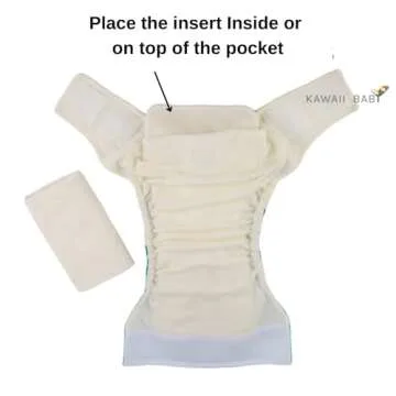KaWaii Baby One Size Cloth Diaper Inserts 5 Layers Premium Booster Pads, No Microfiber or Fleece Ins...