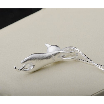 S.Leaf Sterling Silver Cat Necklace for Cat Lovers