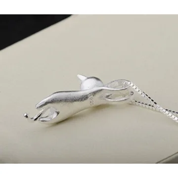 S.Leaf Sterling Silver Cat Necklace for Cat Lovers