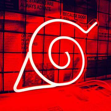 Abooly Anime Ninja Neon Sign - Neon Signs for Wall Decor, LED Neon Lights USB Powered Dimmable Switc...