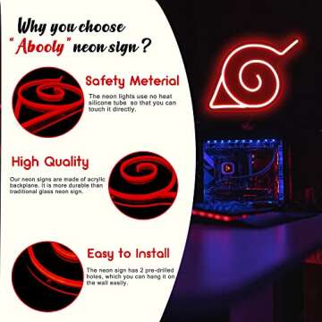 Abooly Anime Ninja Neon Sign for Bright Wall Decor