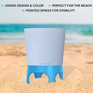 Bahoki Essentials Beach Drink Cup Holder - Sand Coaster for Beverage Bottle and Glass - Perfect to H...