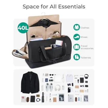 BAGSMART 2-in-1 Garment Duffle Bag for Stylish Travel