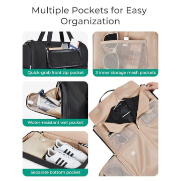 BAGSMART 2-in-1 Garment Duffle Bag for Stylish Travel