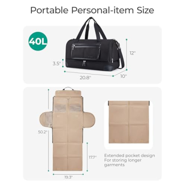 BAGSMART 2-in-1 Garment Duffle Bag for Stylish Travel