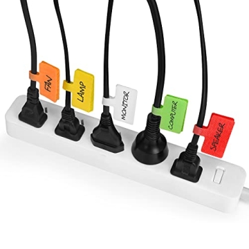 Trilancer Cable Cord Labels Large Size, for Organizing Wires and Identification, Multicolored Handwriting Cable Tags, Reusable with Multiple Uses - 24 PCS