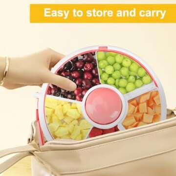 BlyeMichdi Kids Snack Spinner Bundle,360° Rotating Snack Box Container with Lid,Reusable Travel Sna...