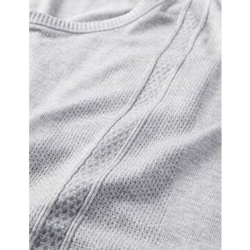 CRZ YOGA Women's Active Seamless Workout Tank Tops Racerback Athletic Running Yoga Gym Shirts Long Length Heather Grey Medium