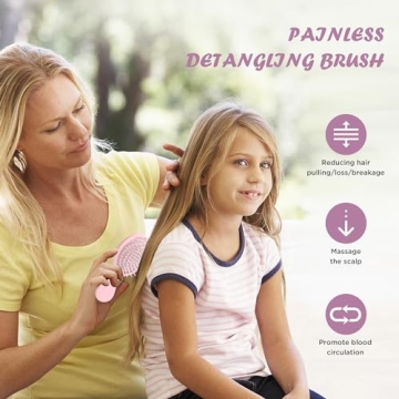 Bituemly Mini Hair Brush for Girls Boys Travel Detangler