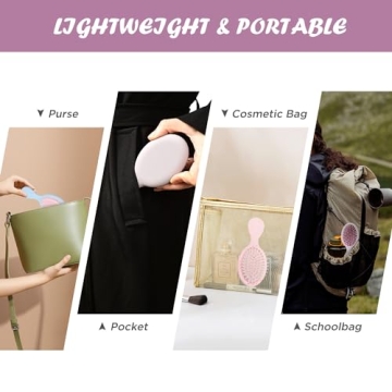 Bituemly Mini Hair Brush for Girls Boys Travel Detangler