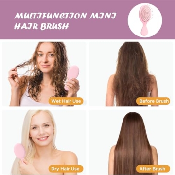 Bituemly Mini Hair Brush for Girls Boys Travel Detangler