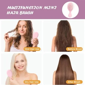 Bituemly Mini Hair Brush for Girls Boys Travel Detangler