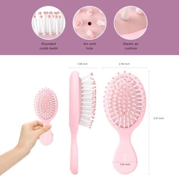 Bituemly Mini Hair Brush for Girls Boys Travel Detangler