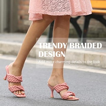 Stylish WSKEISP Braided Heels Sandals for All Occasions