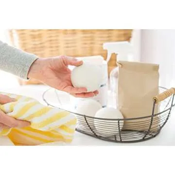 MightyNest Plastic-Free Laundry Set I Meliora Cleaning Products Refillable Lemon Powder Laundry Detergent and 3-Pack Reusable Wool Dryer Balls, Ecofriendly Laundry Alternatives Set