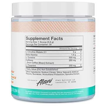 Alani Nu Pre Workout Powder Island Crush, Amino Energy Boost, Endurance Supplement, Sugar Free, 200m...