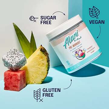 Alani Nu Pre Workout Powder Island Crush, Amino Energy Boost, Endurance Supplement, Sugar Free, 200mg Caffeine, L-Theanine, Beta-Alanine, Citrulline, 30 Servings