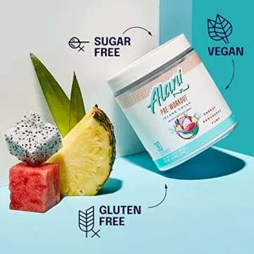 Alani Nu Pre Workout Powder Island Crush, Amino Energy Boost, Endurance Supplement, Sugar Free, 200mg Caffeine, L-Theanine, Beta-Alanine, Citrulline, 30 Servings