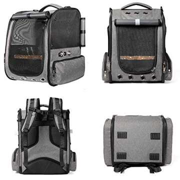 Bird Carrier Backpack Travel Parrot Bag Cage with Perch Stand for Parakeets Cockatiels Birdcage Vet ...