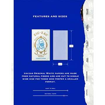 ZIG-ZAG Original White Rolling Papers - 24 Booklets - Premium 70mm Papers, Slow Even Burn, Consistent Seal