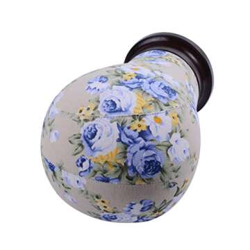 YANTAISIYU 1 Piece Canvas Block Head Mannequin Head for Hair Extension Lace Wigs Making and Display Styling (Blue 22")