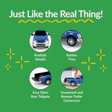 Big Country Toys Realistic Ford® Truck Toy & Trailer Hitch, 1:20 Scale Farm Toys for 3 Year Old Boys…