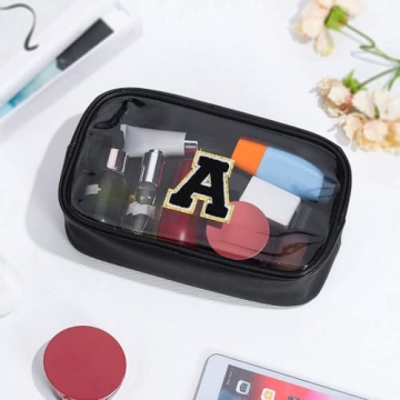 YOOLIFE Initial Makeup Bag - A Stylish, Clear Travel Companion for Women