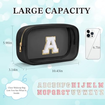 YOOLIFE Initial Makeup Bag - Clear Travel Essentials