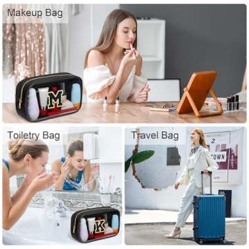 YOOLIFE Initial Makeup Bag - Clear Travel Essentials