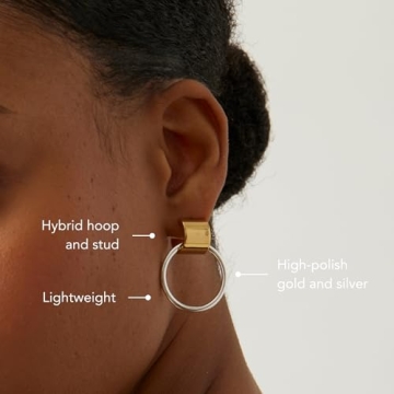 Elegant JENNY BIRD Faye Knocker Hoop Earrings for Women | Two-Tone Design