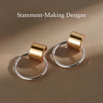 Elegant JENNY BIRD Faye Knocker Hoop Earrings for Women | Two-Tone Design