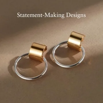 Elegant JENNY BIRD Faye Knocker Hoop Earrings for Women | Two-Tone Design