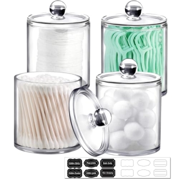 SheeChung 4 Pack Acrylic Apothecary Jars - Stylish Storage Solutions for Your Home