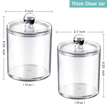 SheeChung 4 Pack Acrylic Apothecary Jars for Storage