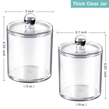 SheeChung 4 Pack Acrylic Apothecary Jars for Storage