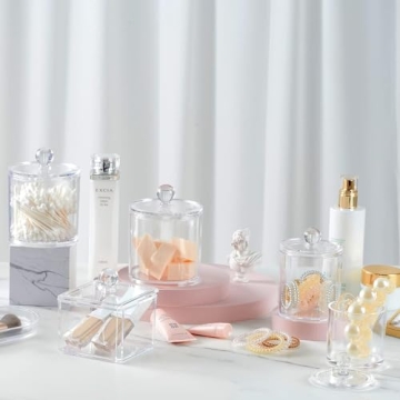 SheeChung 4 Pack Acrylic Apothecary Jars for Storage