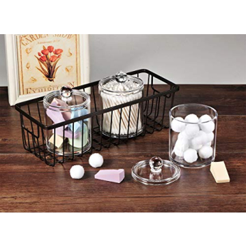 SheeChung 4 Pack Acrylic Apothecary Jars for Storage