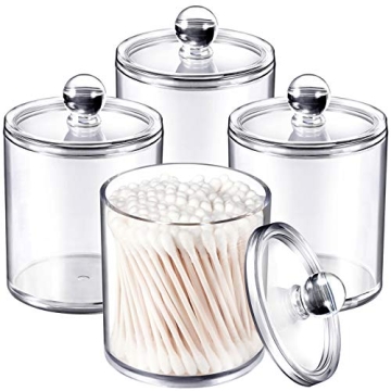 SheeChung 4 Pack Acrylic Apothecary Jars for Storage