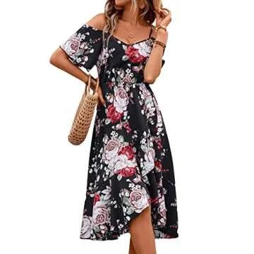 Floerns Floral Print Cold Shoulder Midi Dress for All Occasions
