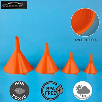 Versatile KarZone Plastic Funnel Set for Every Need