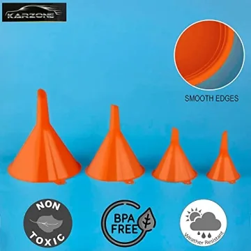 Versatile KarZone Plastic Funnel Set for Every Need
