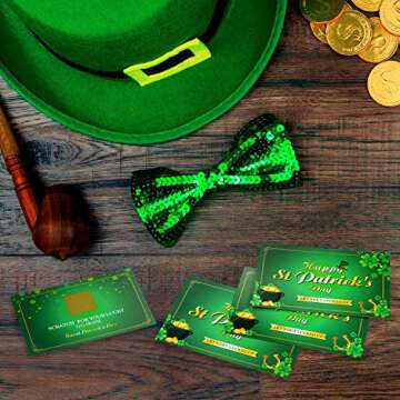 Frienda St. Patrick's Day Fortune Cards, Year of The Lucky Shamrock Party Scratch Off Fortune Games, Laminated Fortune Teller Cards (Style 1, 24 Pieces)