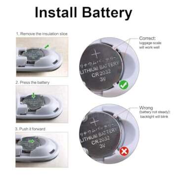 Digital Luggage Travel Scale with Overweight Warning Function, Portable Handheld Electronic Weighing Scale with Hook, 50kg & Backlit LCD Display Screen Design for Suitcase Baggage (Battery Included)