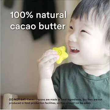 the young artist Cacao Crayons, 100% Food Grade Cacao Butter, Natural, Non Toxic, Safe for Toddlers,...