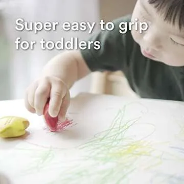 the young artist Cacao Crayons, 100% Food Grade Cacao Butter, Natural, Non Toxic, Safe for Toddlers, Coloring Book included, Easy to Grab for 1,2,3 Year Olds, 6 Colors